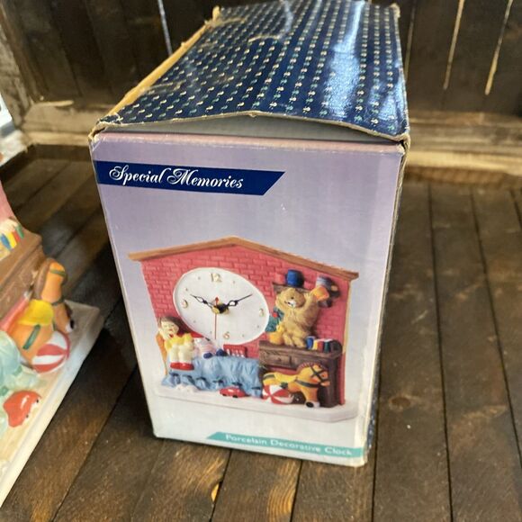 Special Memories Whimsical Ceramic Clock Kids Room Battery Operated - Picture 11 of 12